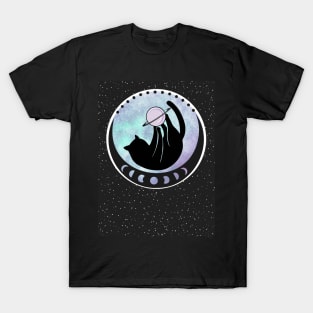 saturn cat (dark galaxy background) T-Shirt